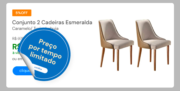 Conjunto 2 Cadeiras Esmeralda Star Caramelo/ Turim Imbuia